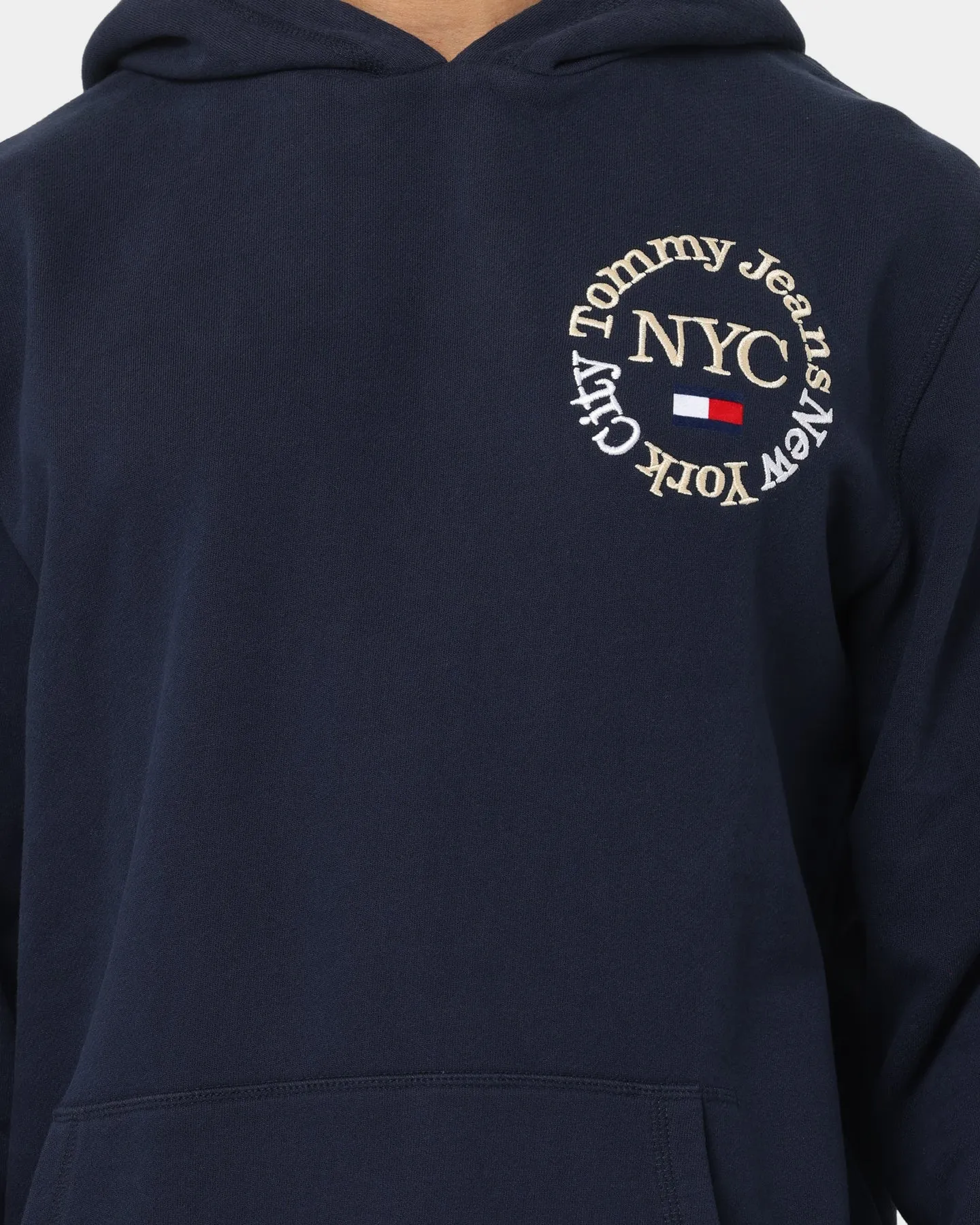 Ventilated Back Panel Tommy Jeans TJM Timeless Circle Hoodie Twilight Navy