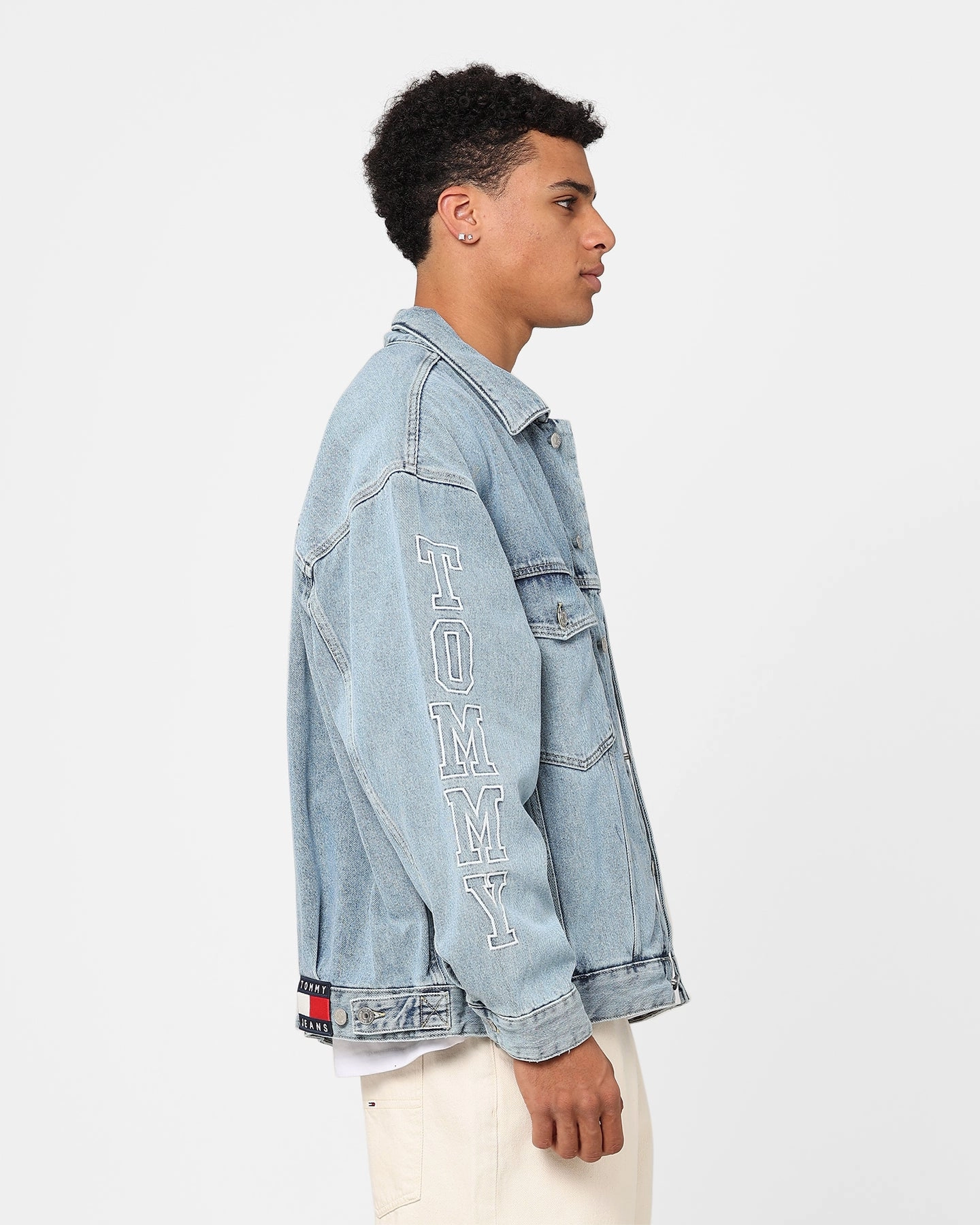 Tommy Jeans Aiden Oversized Denim Jacket Denim Light Dynamic Feel Fashion Layer