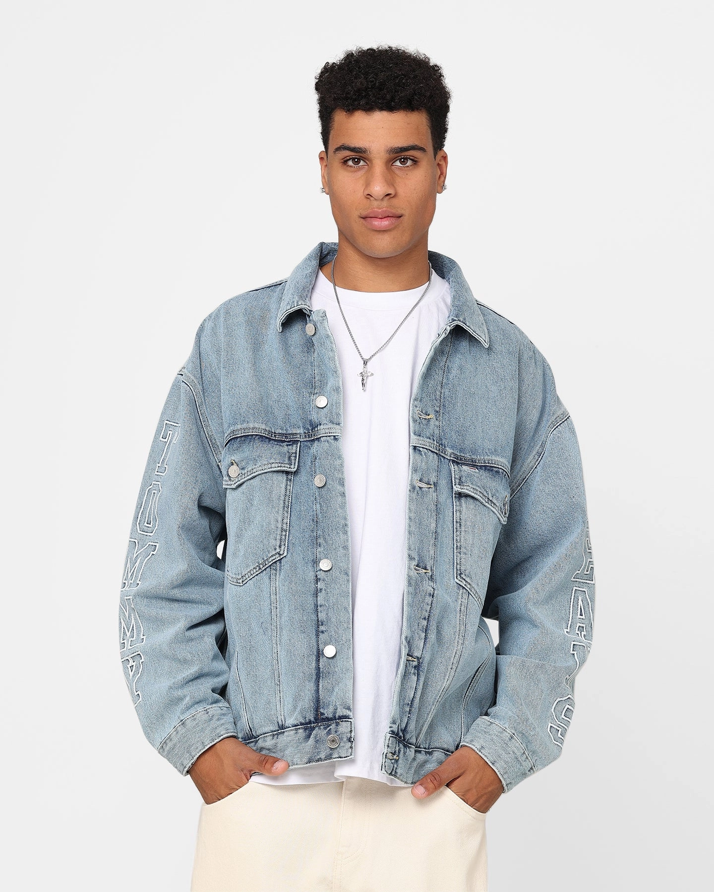 Romance Abrasion Resistant Finish Tommy Jeans Aiden Oversized Denim Jacket Denim Light