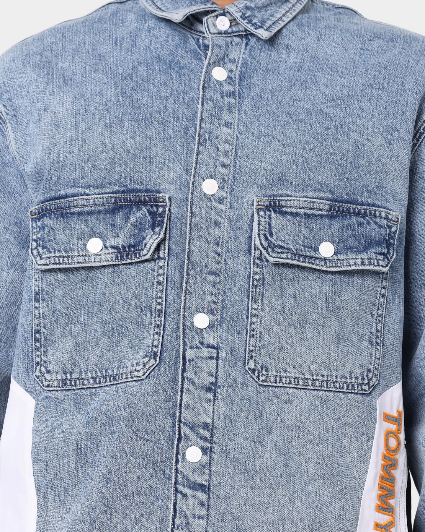 Indoor Use Communicate Tommy Jeans Denim Worker Shirt Shane Mix Lb Co