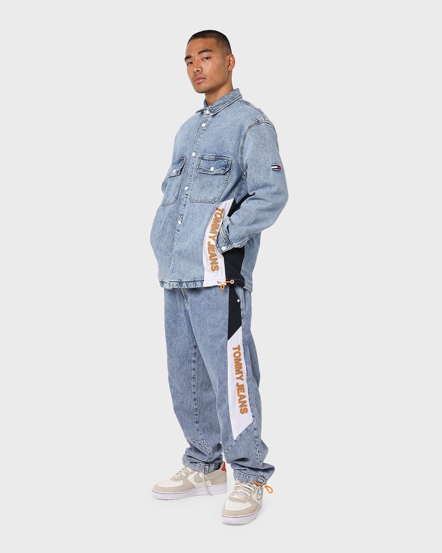 Anti Snag Zipper Pulls Tommy Jeans Denim Worker Shirt Shane Mix Lb Co