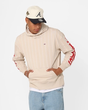 Layered construction Tommy Jeans Relaxed Pinstripe Hoodie Classic Beige