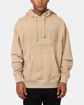 Tommy Jeans Relaxed Vintage Varsity Hoodie Tan Hunting wear