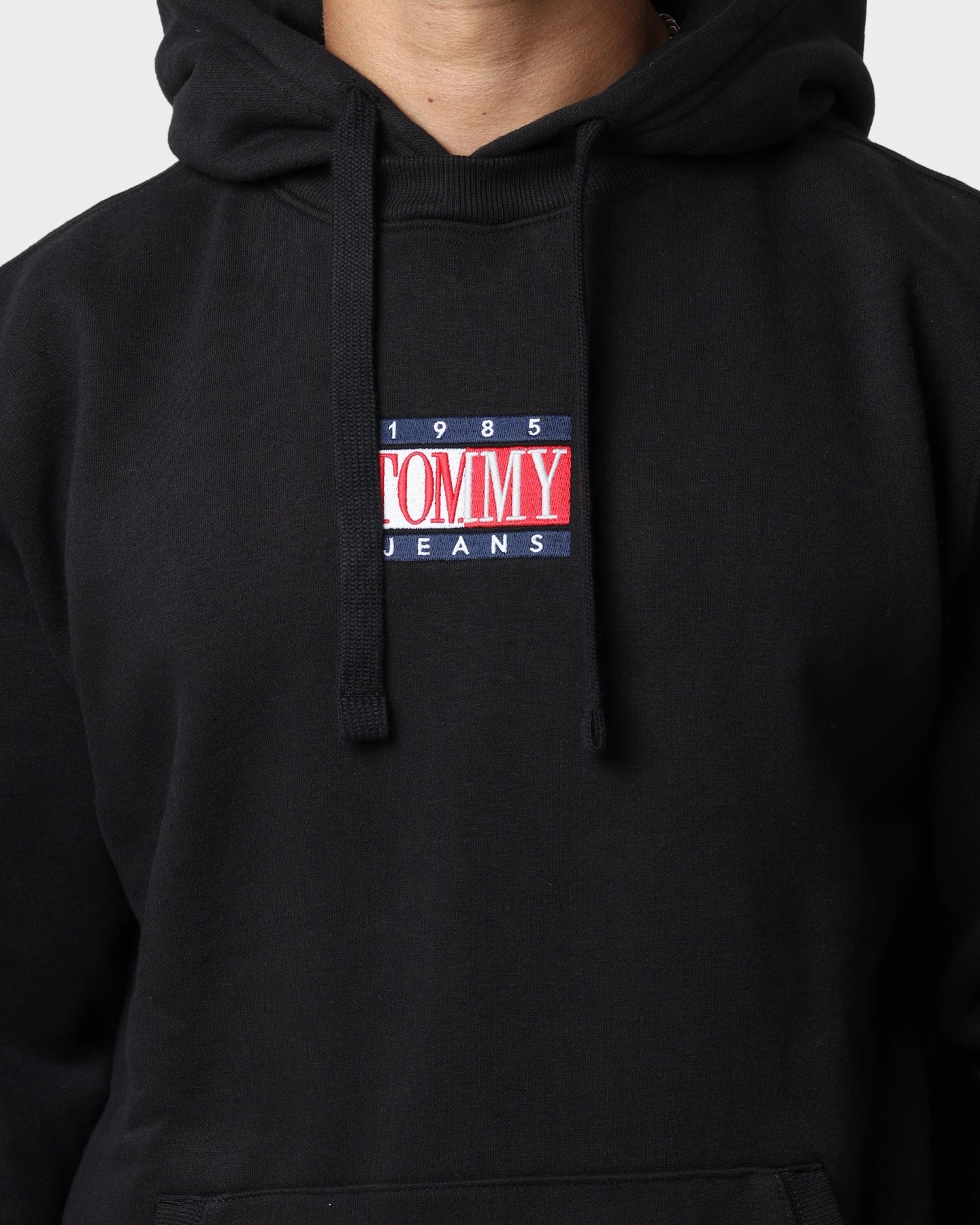 Tommy Jeans Timeless Tommy 1 Hoodie Black Variable Baffle Sizing HiddenStorage