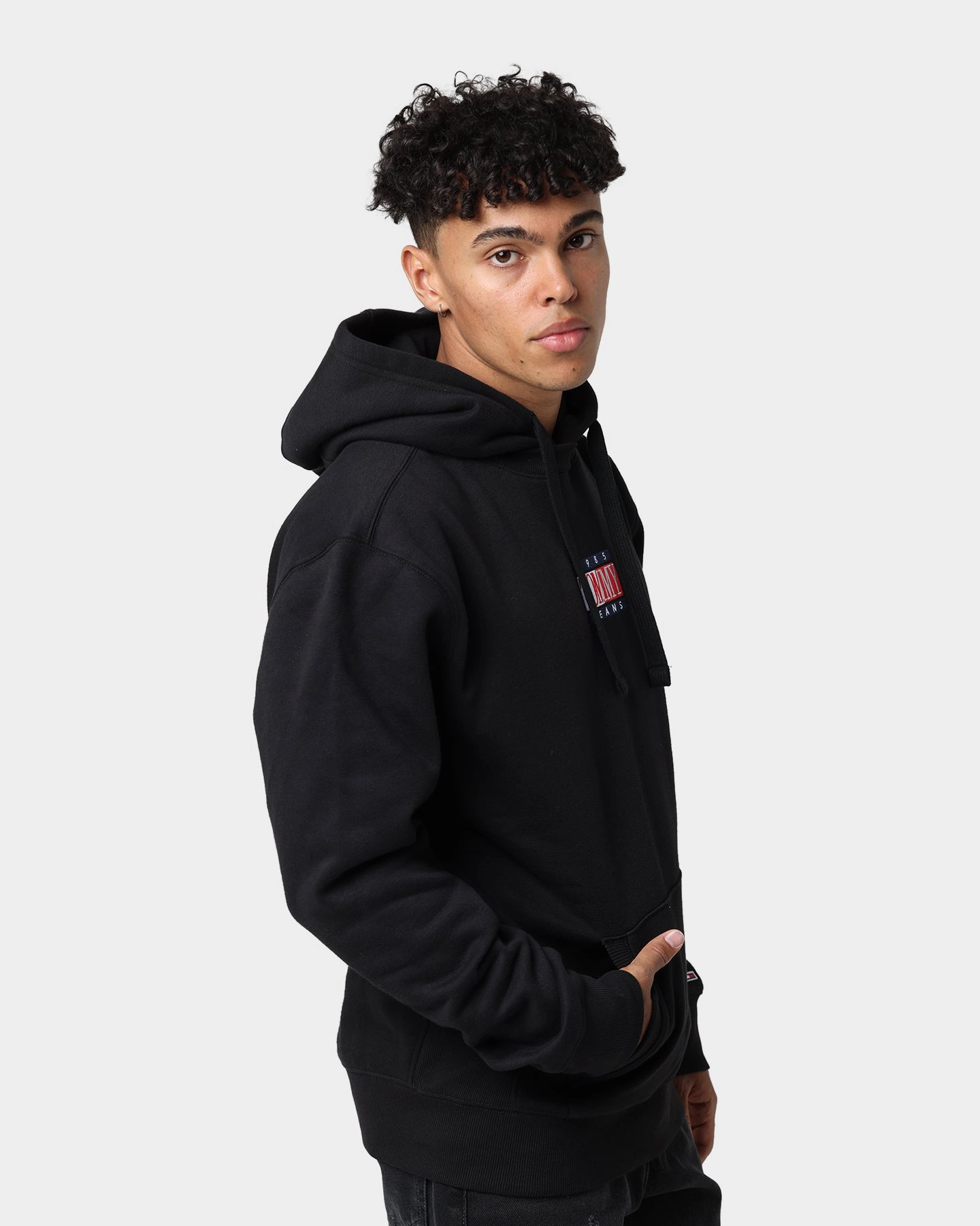 Tommy Jeans Timeless Tommy 1 Hoodie Black Fashionable