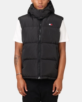 Layered Collar Design Quick Fit Tommy Jeans TJM Alaska Vest Black