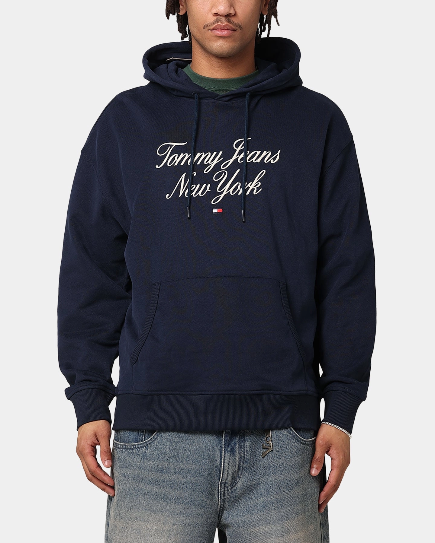 Thermal Insulation Layer Weekend Outfit Tommy Jeans TJM Luxe Serif Relax Hoodie Dark Night Navy