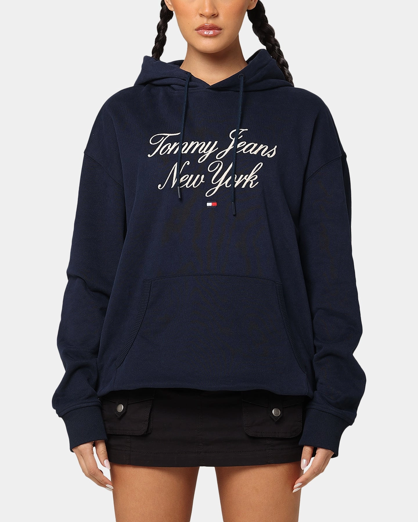 Tommy Jeans TJM Luxe Serif Relax Hoodie Dark Night Navy Fashion Energy