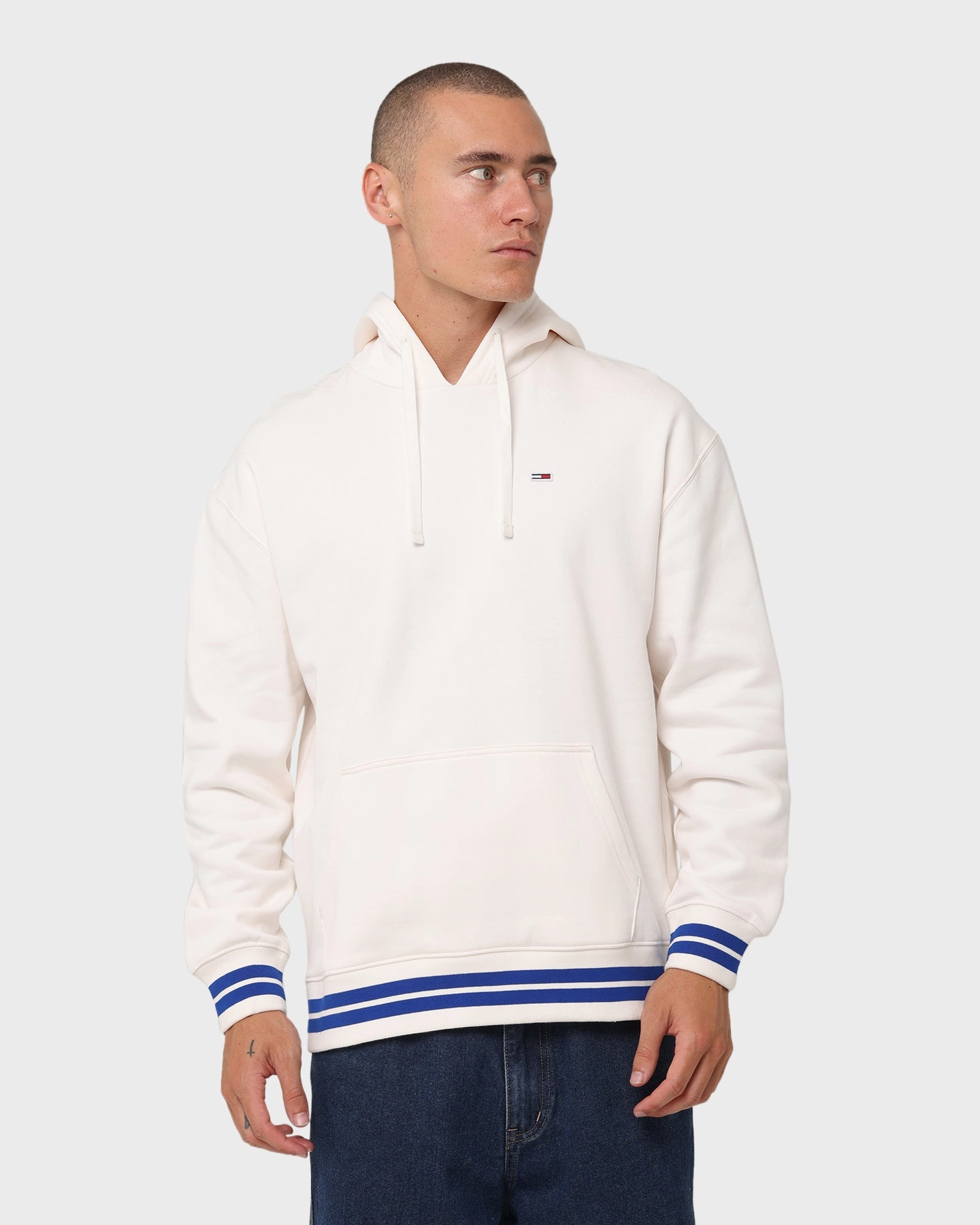 Tommy Jeans TJM Relaxed Collegiate Hoodie Ancient White Noise Free Movement