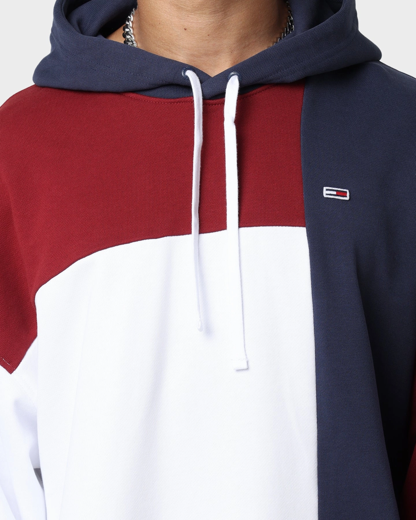 Eco Friendly Insulation Approve Tommy Jeans TJM Reverse Colorblock Hoodie Twilight Navy/Maroon