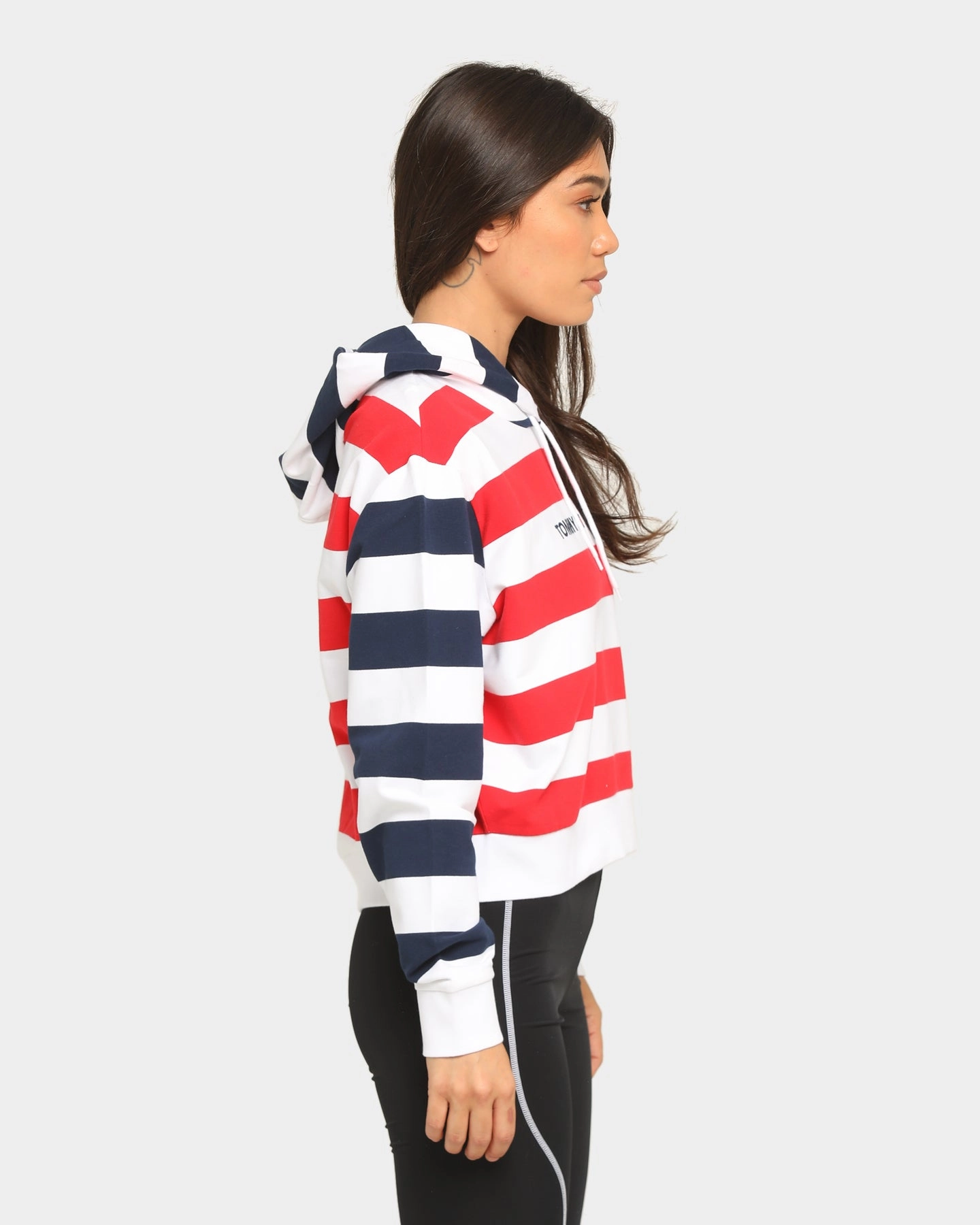 Tommy Jeans Women's Multi-Stripe Hoodie Twilight Navy/M Zip-up