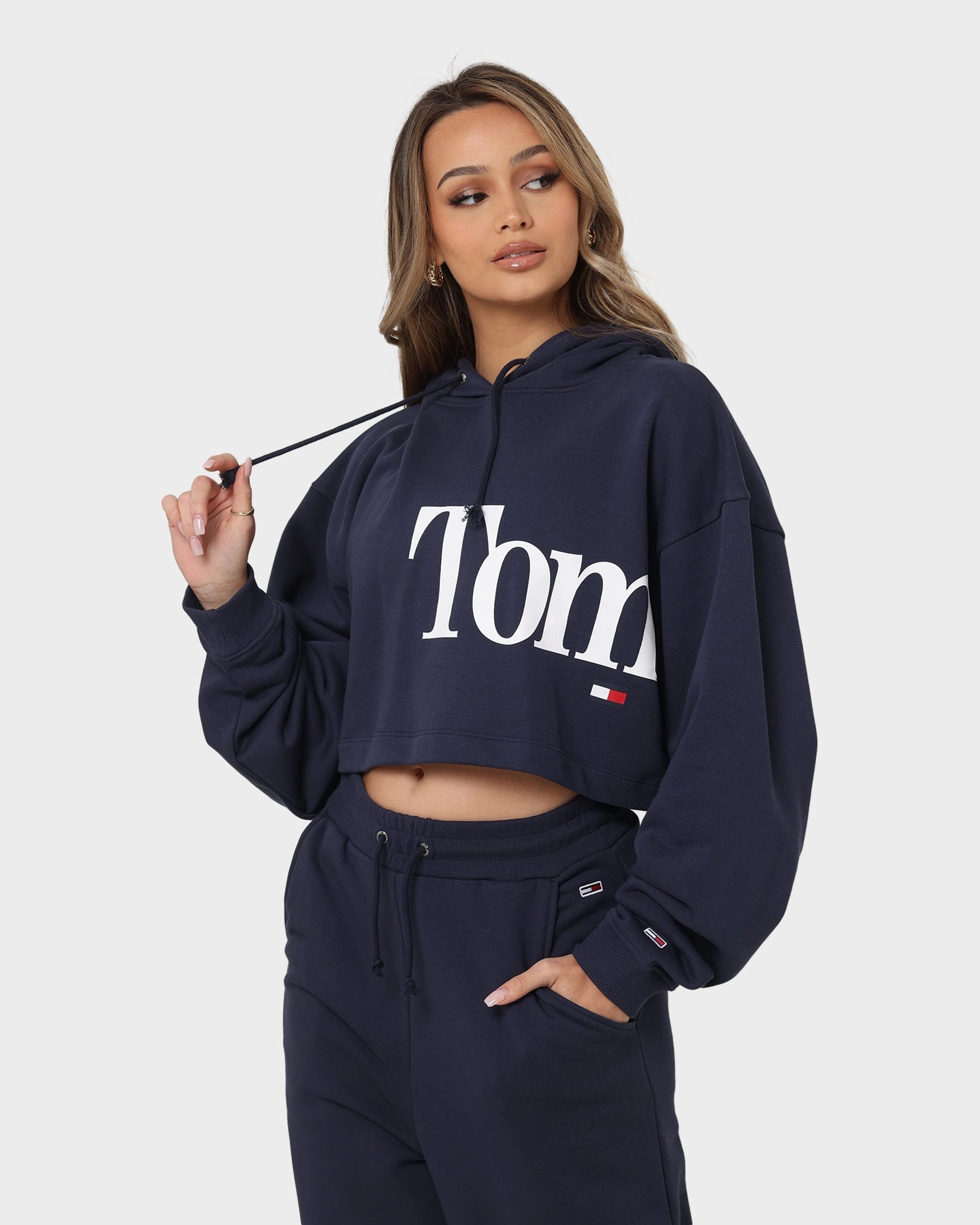 Flexible Design Tommy Jeans Women's Super Crop Bold Hoodie Twilight Navy