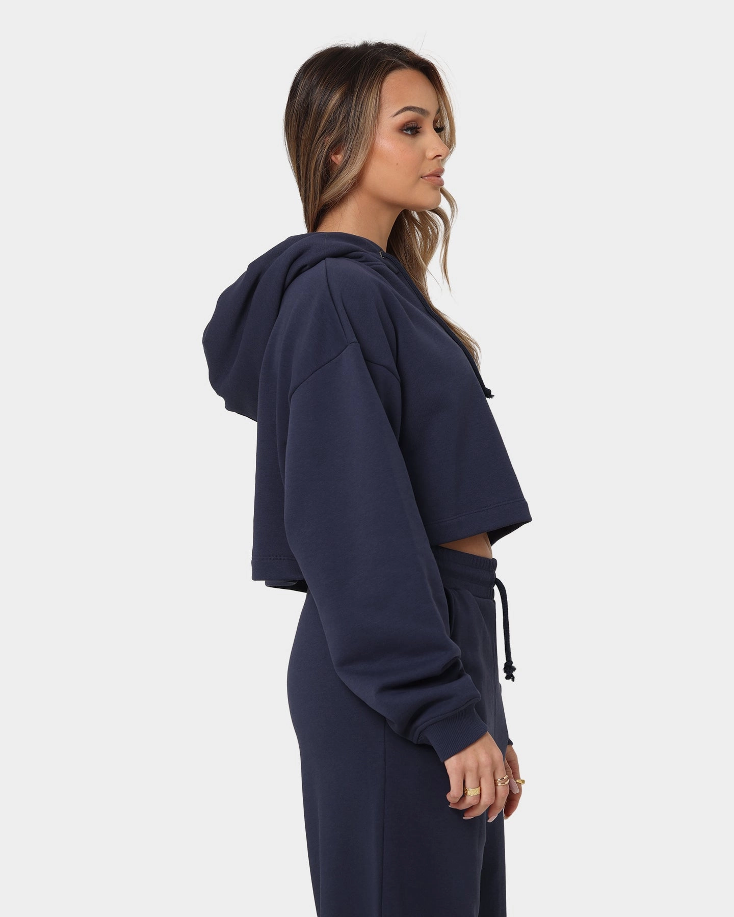 Tommy Jeans Women's Super Crop Bold Hoodie Twilight Navy DropShoulder