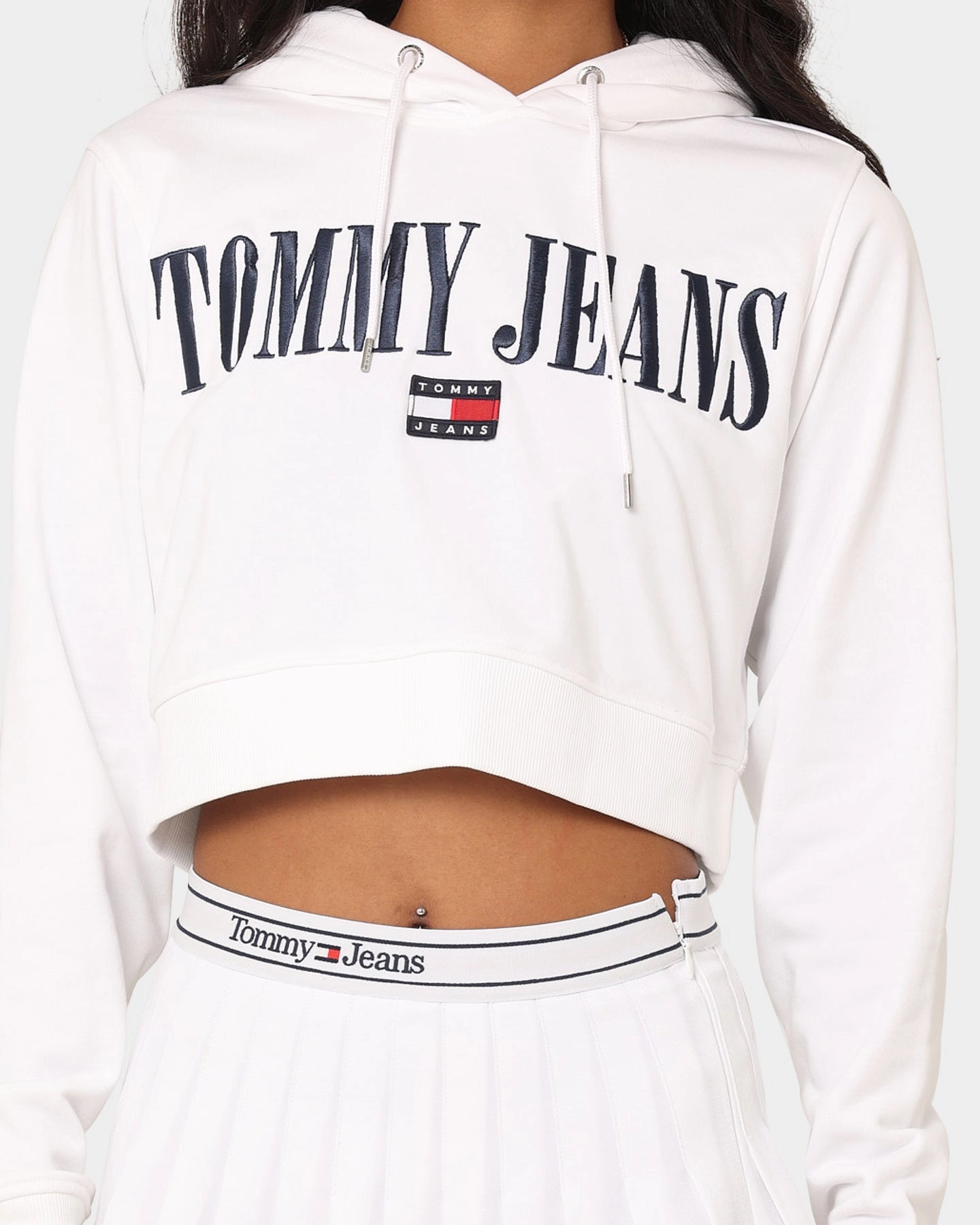 Exclusive kind Tommy Jeans Women's TJW Super Crop Archive 2 Hoodie White