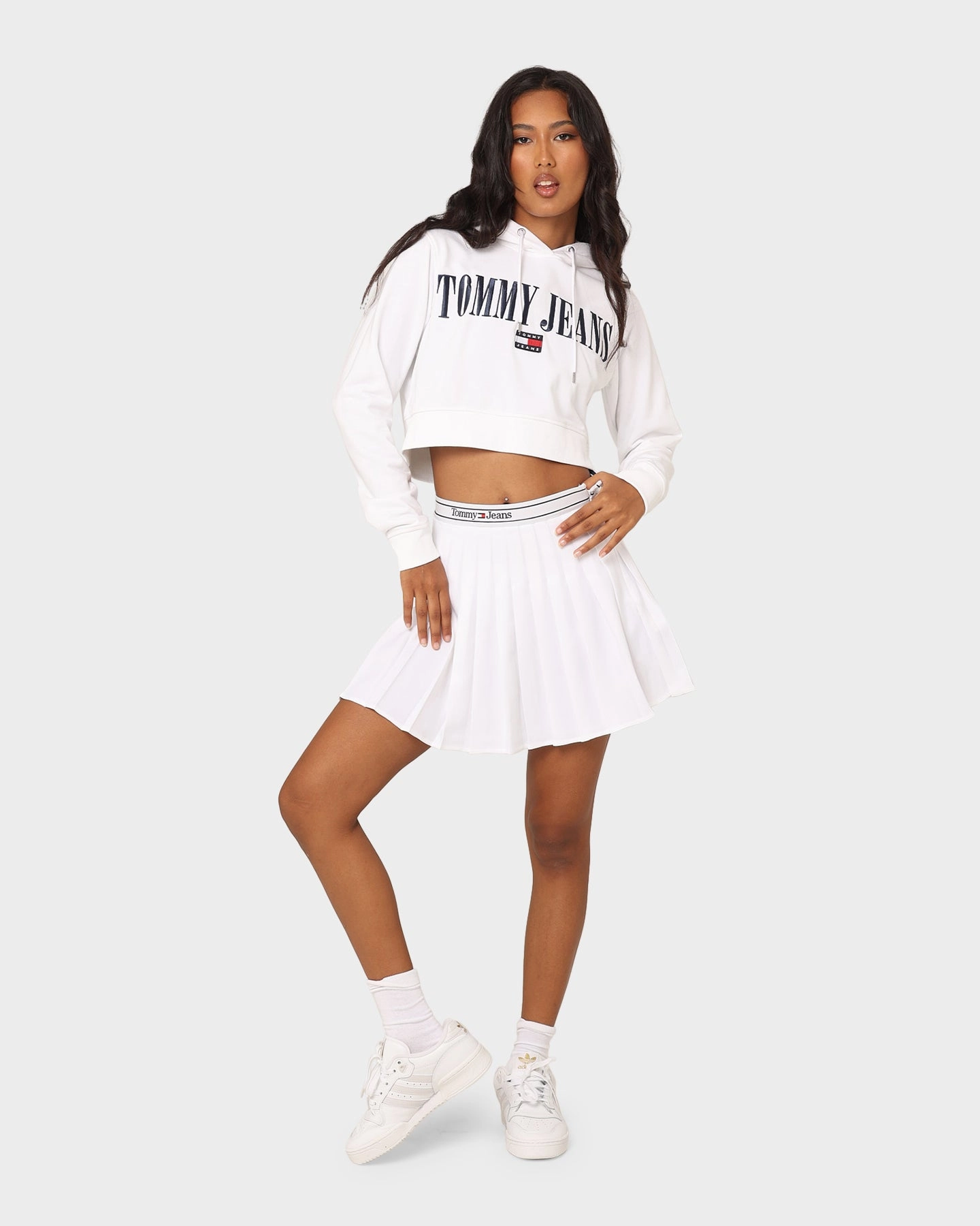 Mountain Seamless Edging Tommy Jeans Women's TJW Super Crop Archive 2 Hoodie White