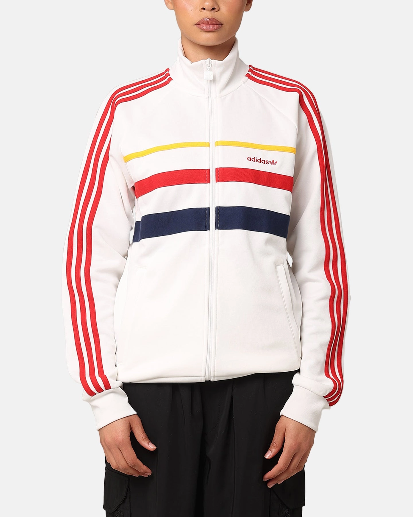 Compression Panels Skill Adidas First Track Jacket Cloud White