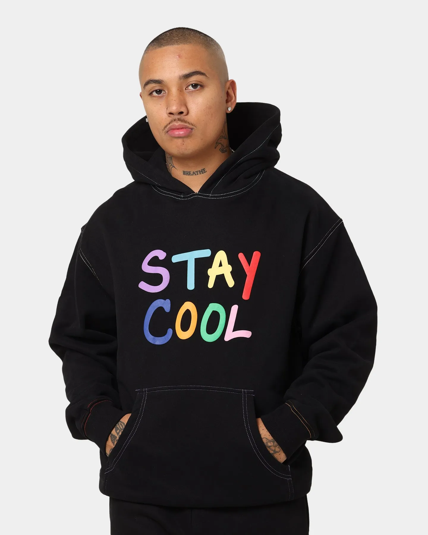 rainy Desire STAYCOOLNYC Puff Paint Hoodie Black