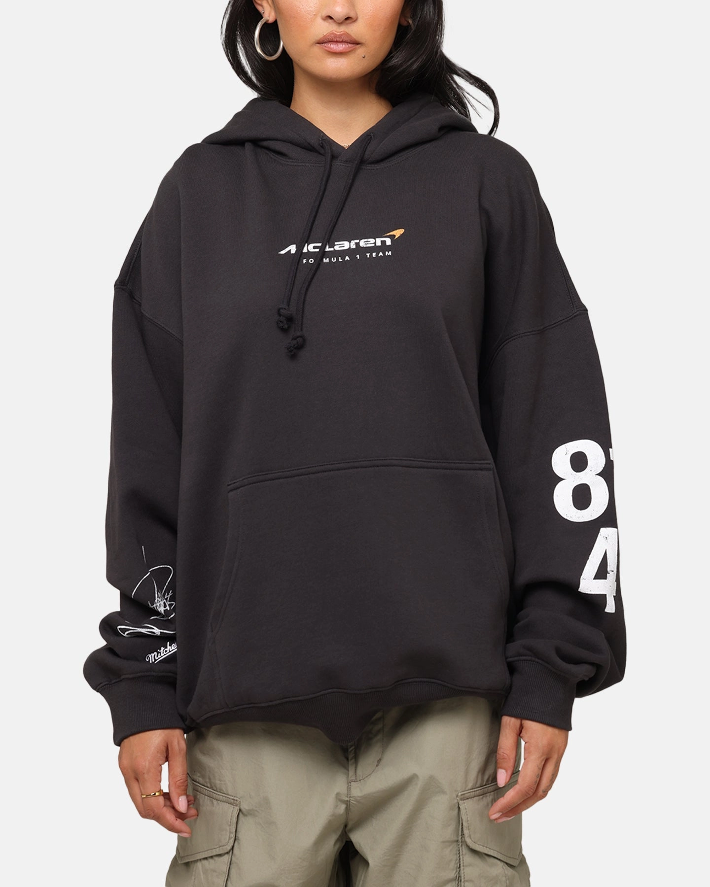 Mitchell & Ness X Mclaren Teammates Hoodie Faded Black suitable for charity events