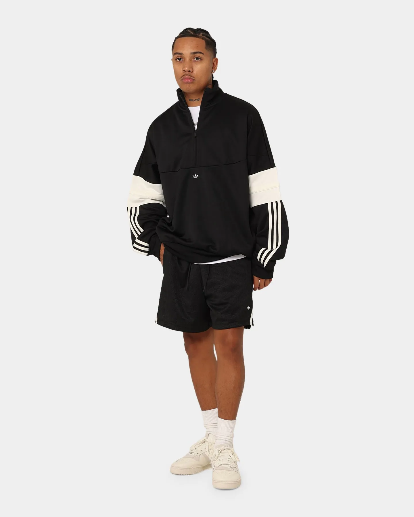 Streetwear Style Thermal Lining Adidas Basketball Warm Up Jacket Black/Wonder Taupe