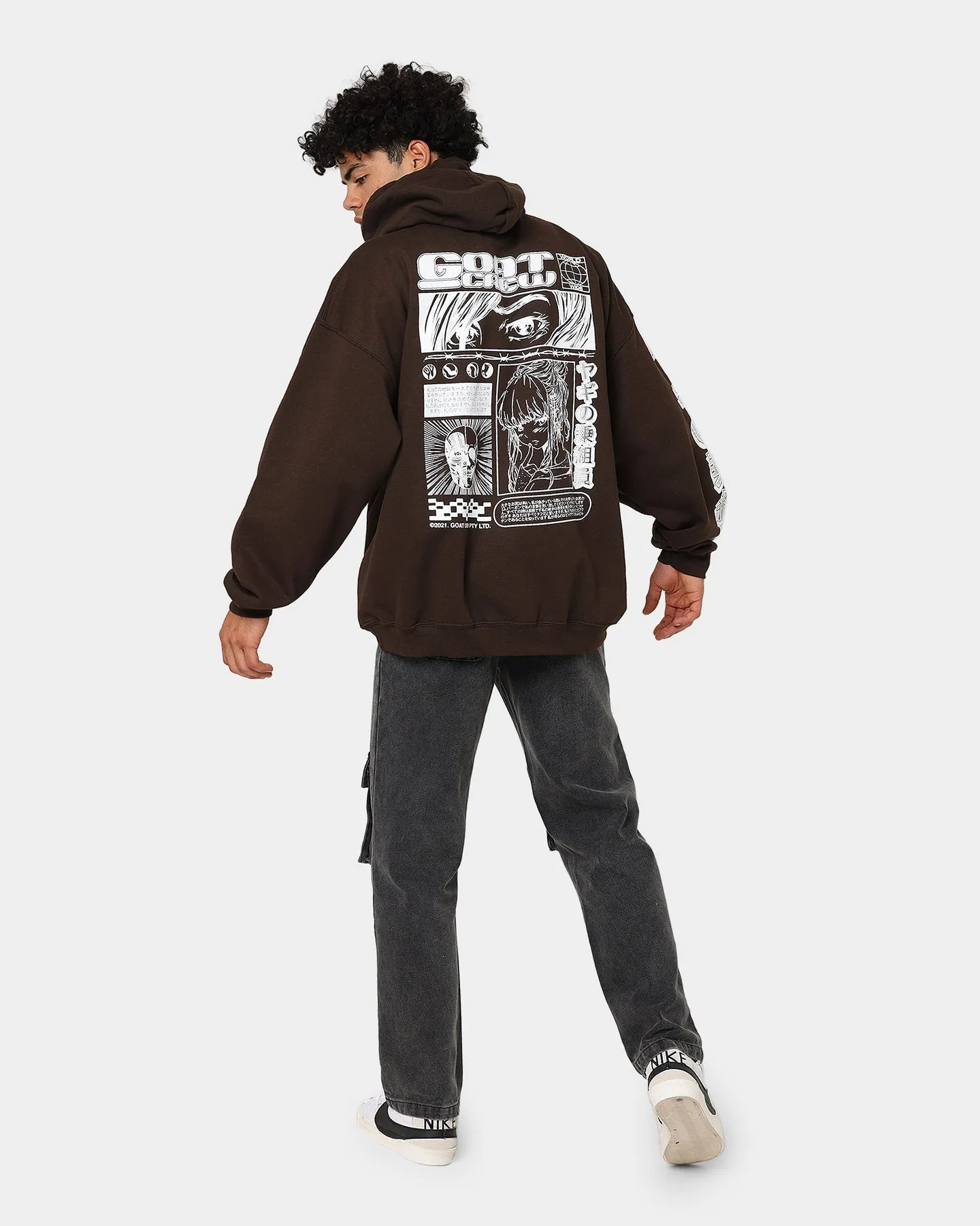 Authorize Goat Crew Harajuku Hoodie Brown