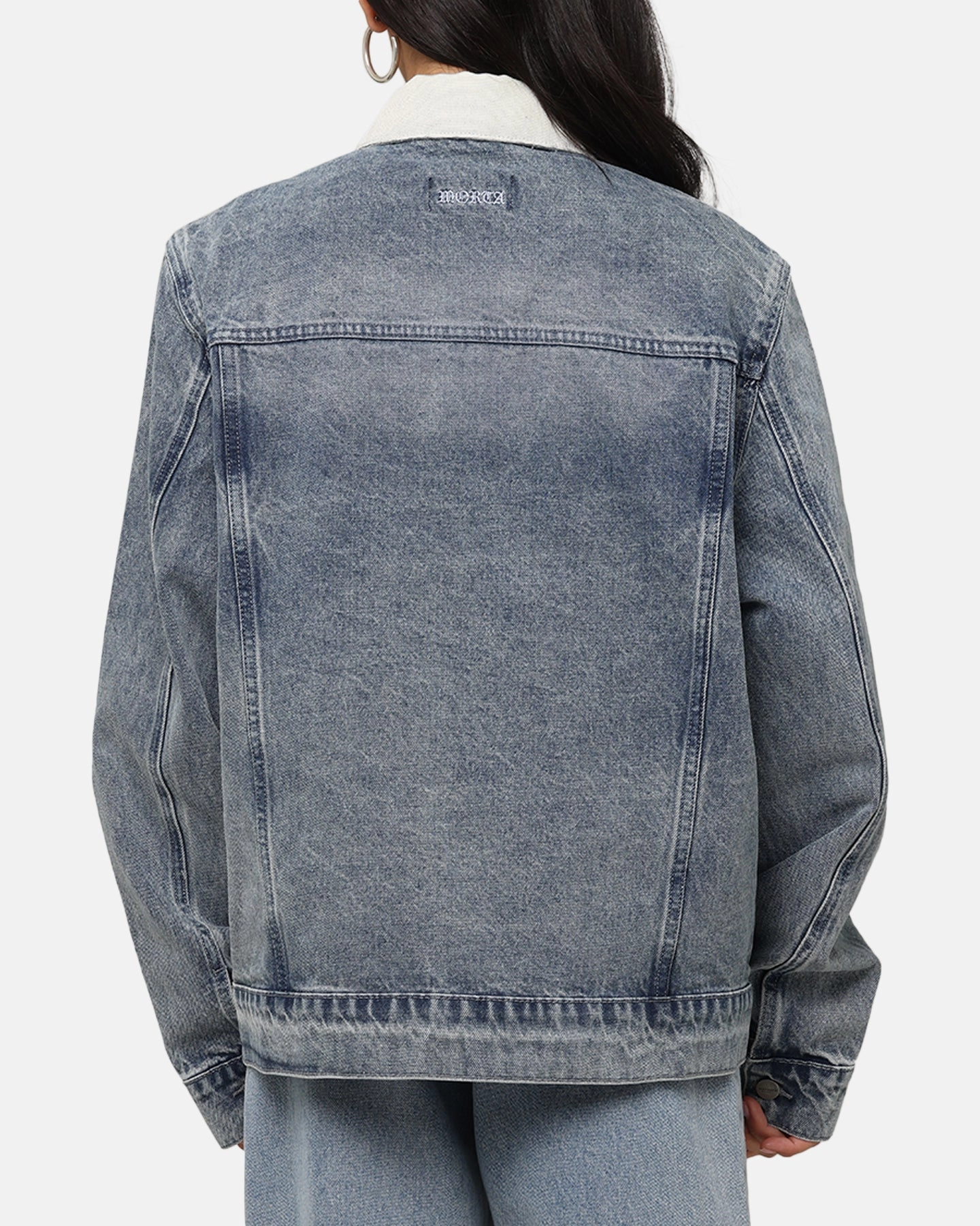 Saint Morta Gothic Distressed Denim Jacket Dirty Denim Protective Layer