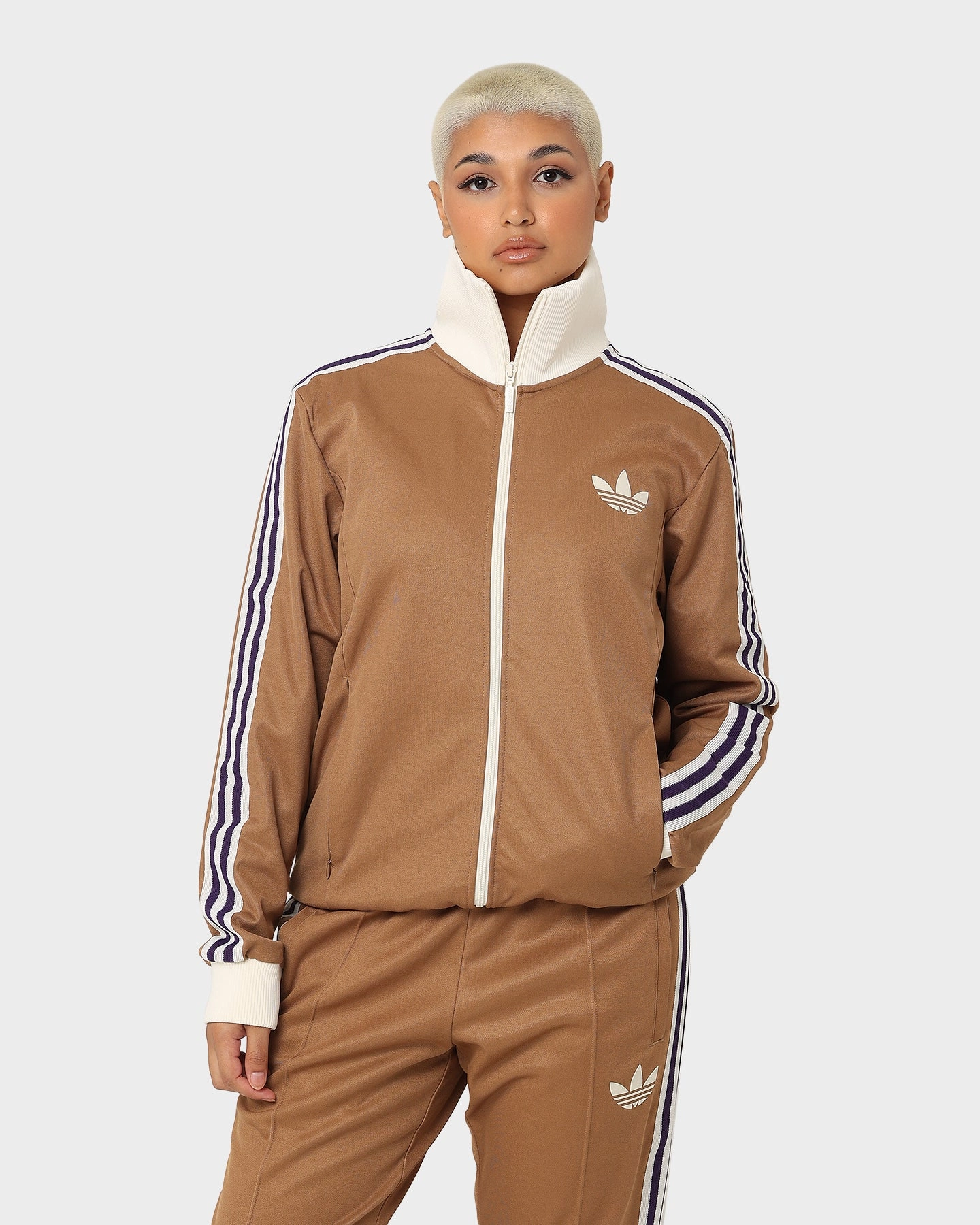 Receipt Bestow Adidas Adicolor Poly TT Jacket Brown Desert
