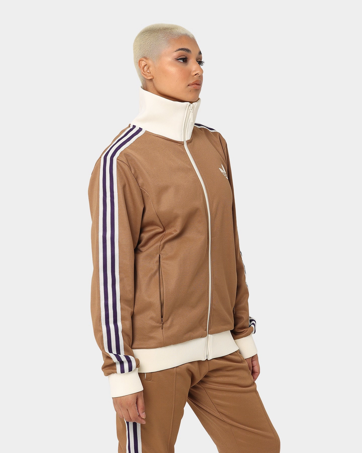 Reunion Adidas Adicolor Poly TT Jacket Brown Desert