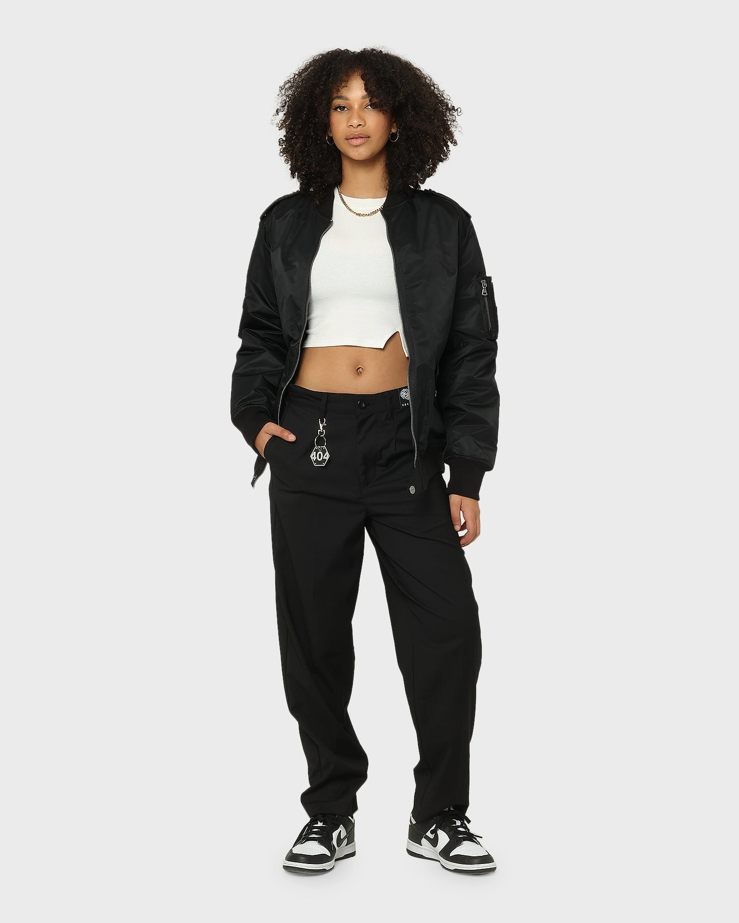 Saint Morta Staten Nylon Bomber Jacket Black Closet