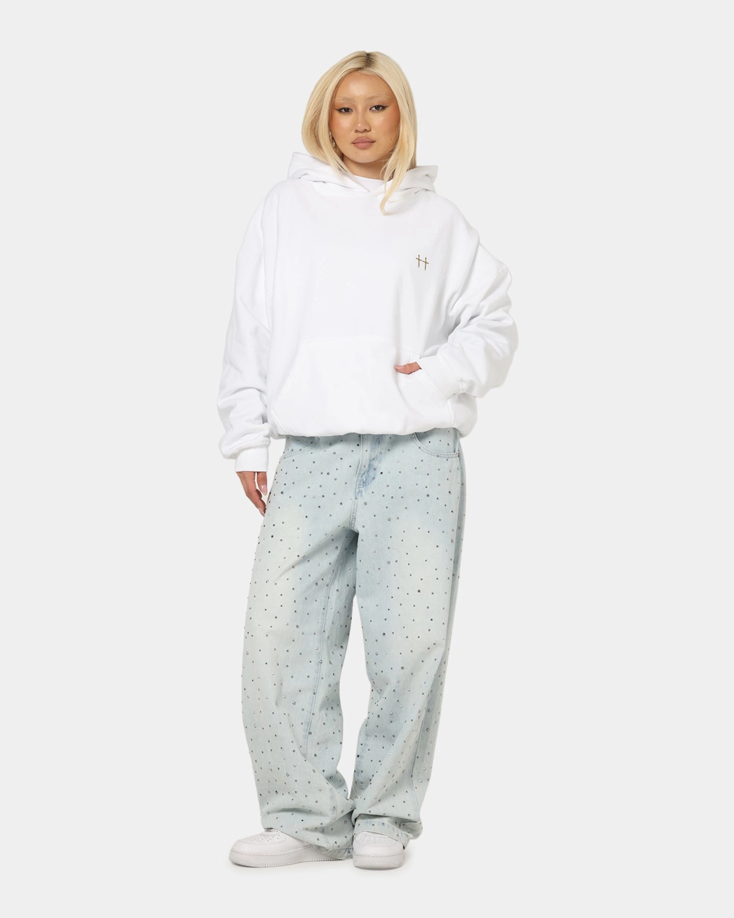 Bright Colors Feminine Style Saint Morta Studios Boxy Hoodie White