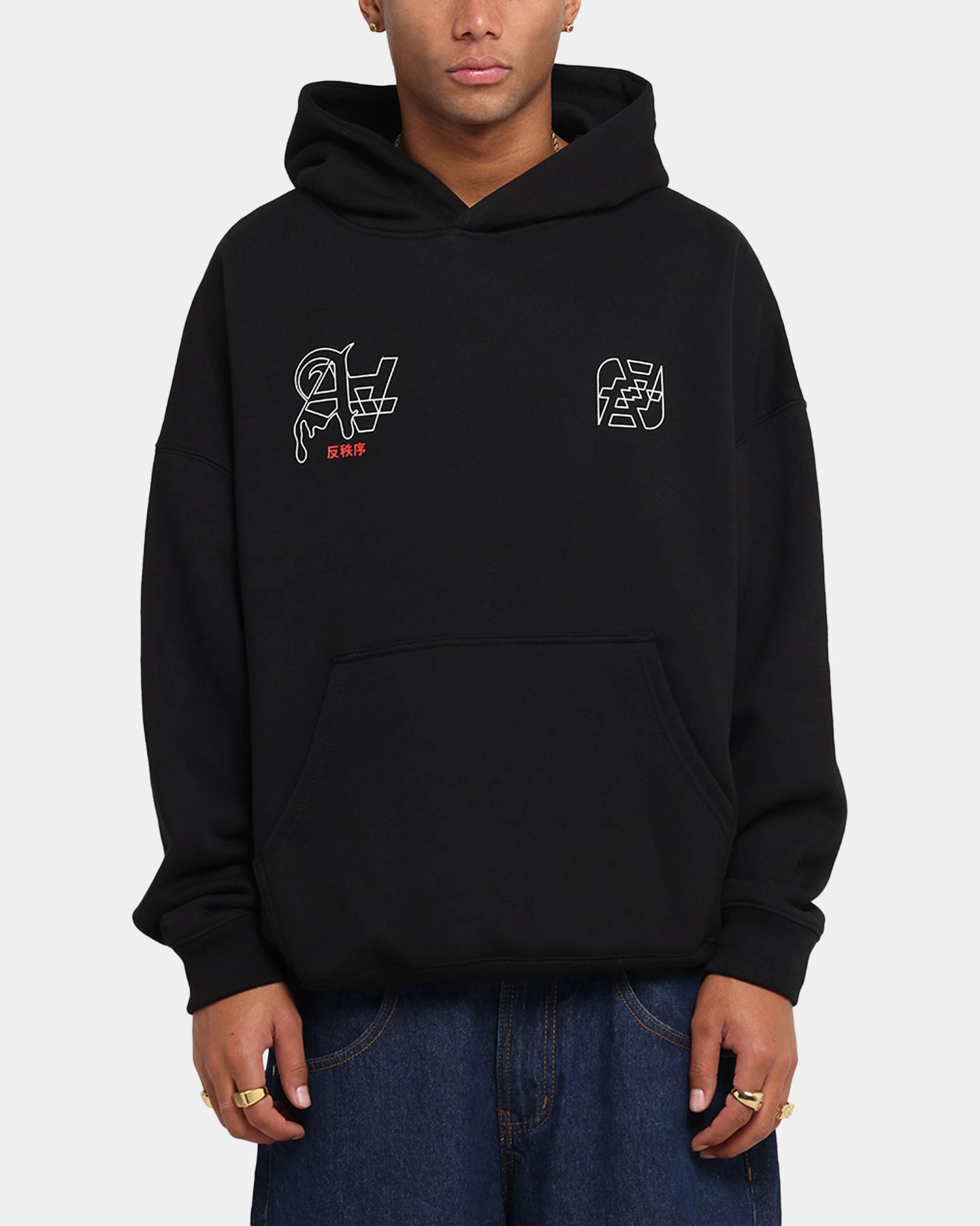 The Anti Order Arcade Boxy Hoodie Black Bonded seams Flying fox like
