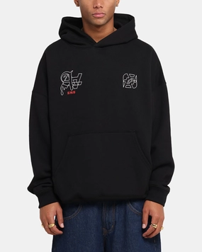 The Anti Order Arcade Boxy Hoodie Black Bonded seams Flying fox like