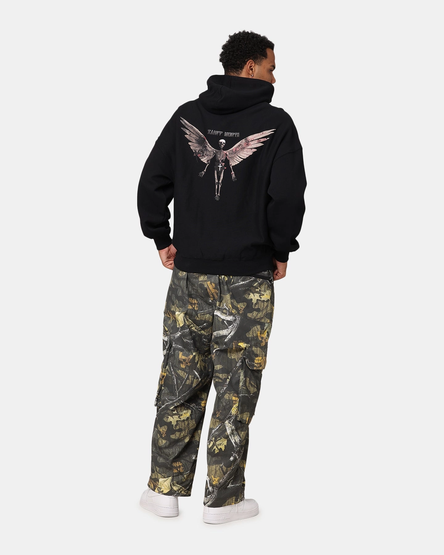 Minimalist Breathable Technology Saint Morta Momento Mori Hoodie Black