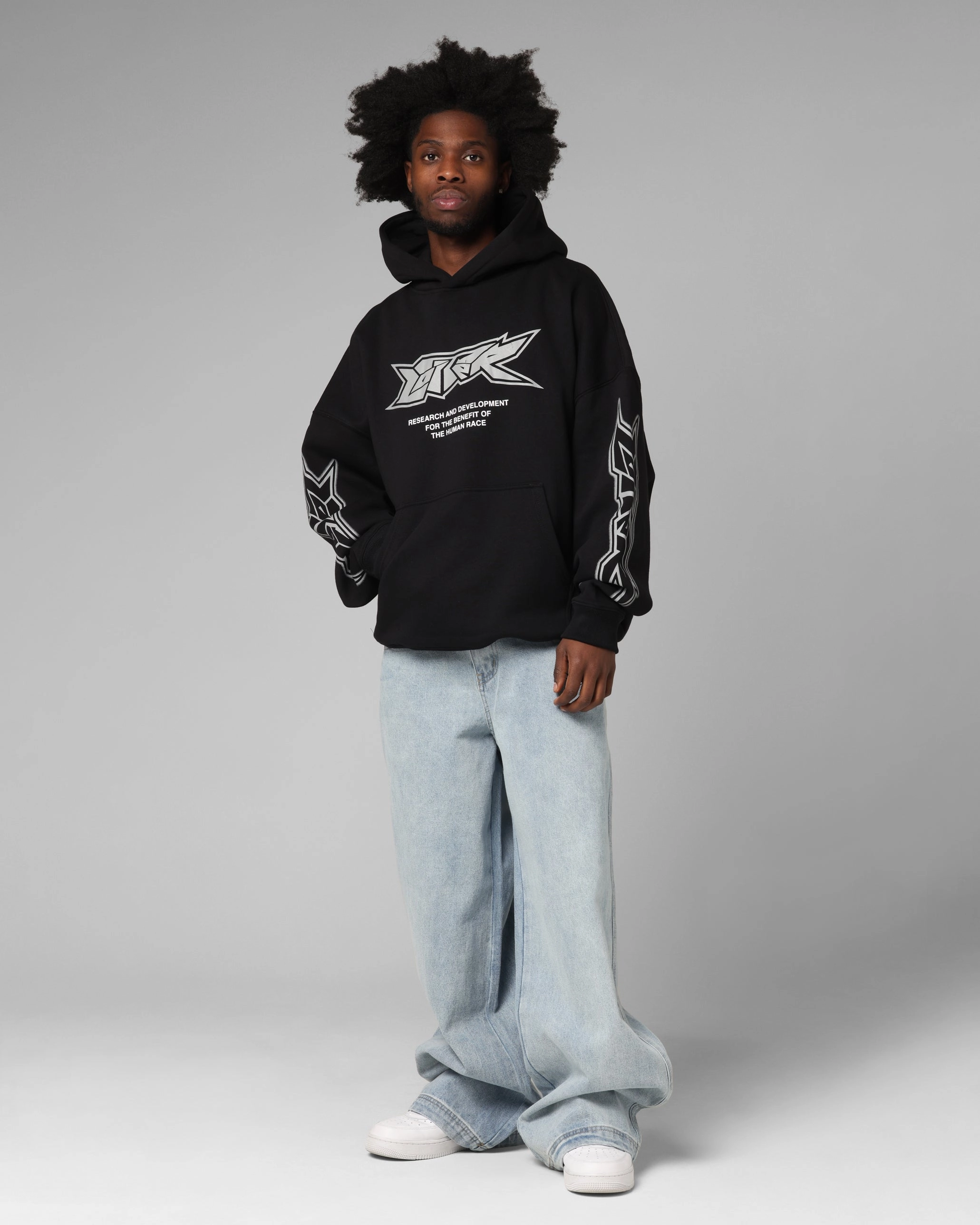 European style Loiter Runway Hoodie Black