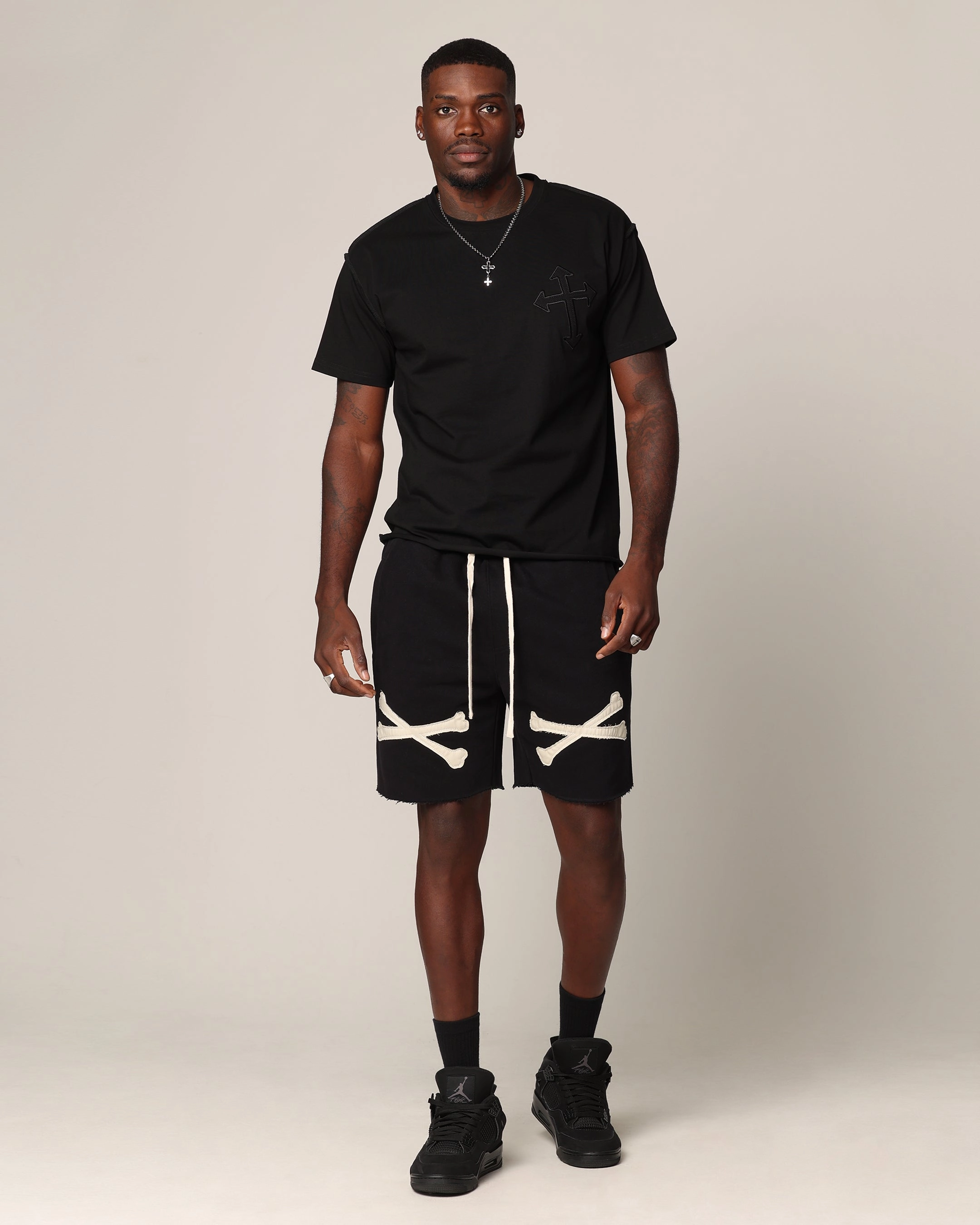 cargo style Saint Morta Bxnes Sweat Shorts Black