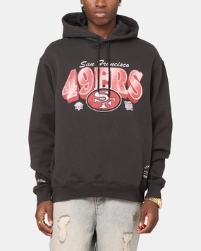 Mitchell & Ness San Francisco 49ers Arch Hoodie Faded Black Thermal Regulating Fabric