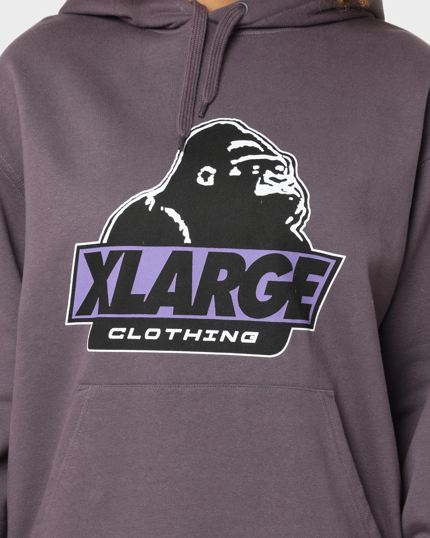 High Collar Style construction workers X-Large 91 Slanted Logo Hoodie Dark Mauve