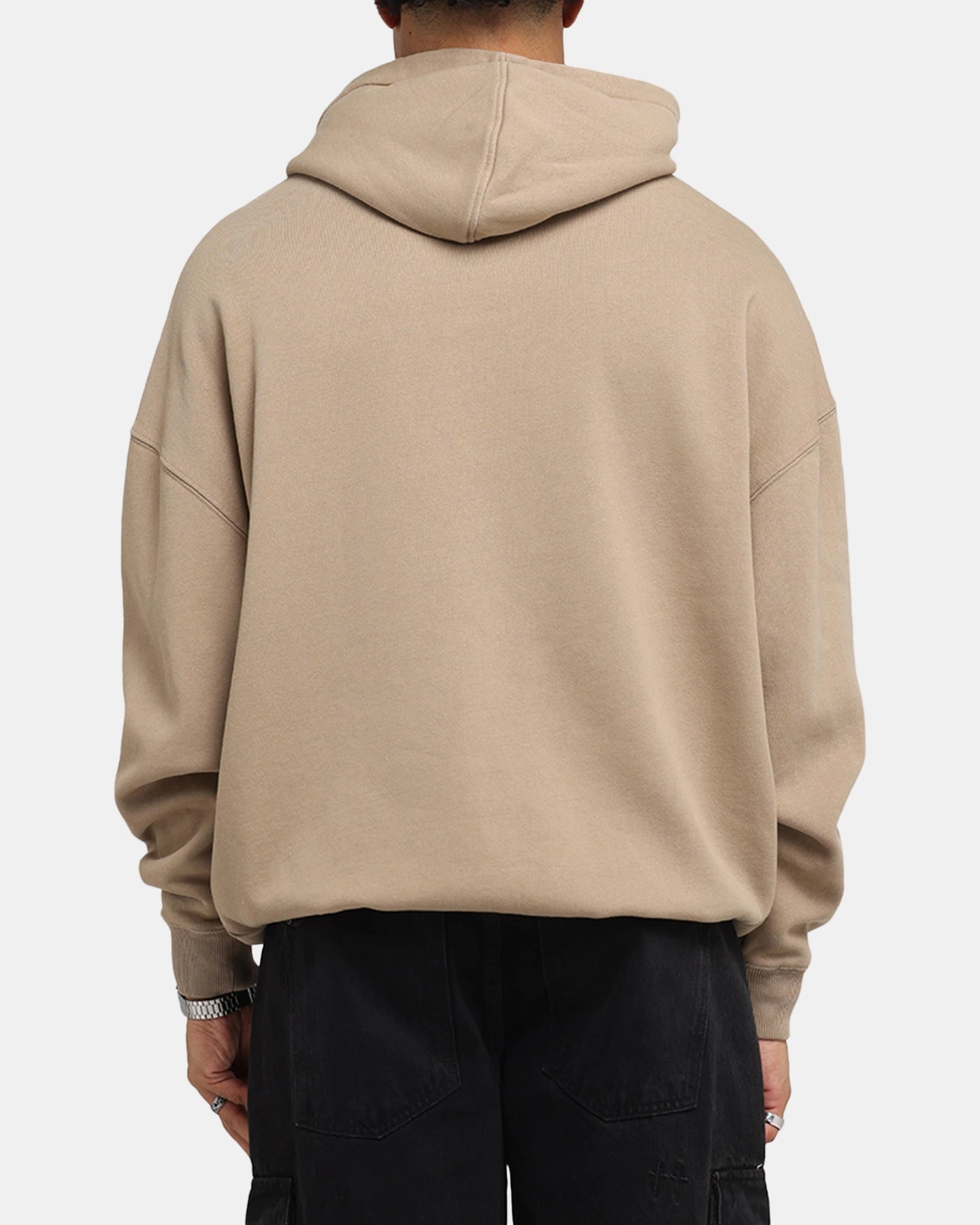 Saint Morta Black Doves Boxy Hoodie Tan Zipper Closure Luxury Feel