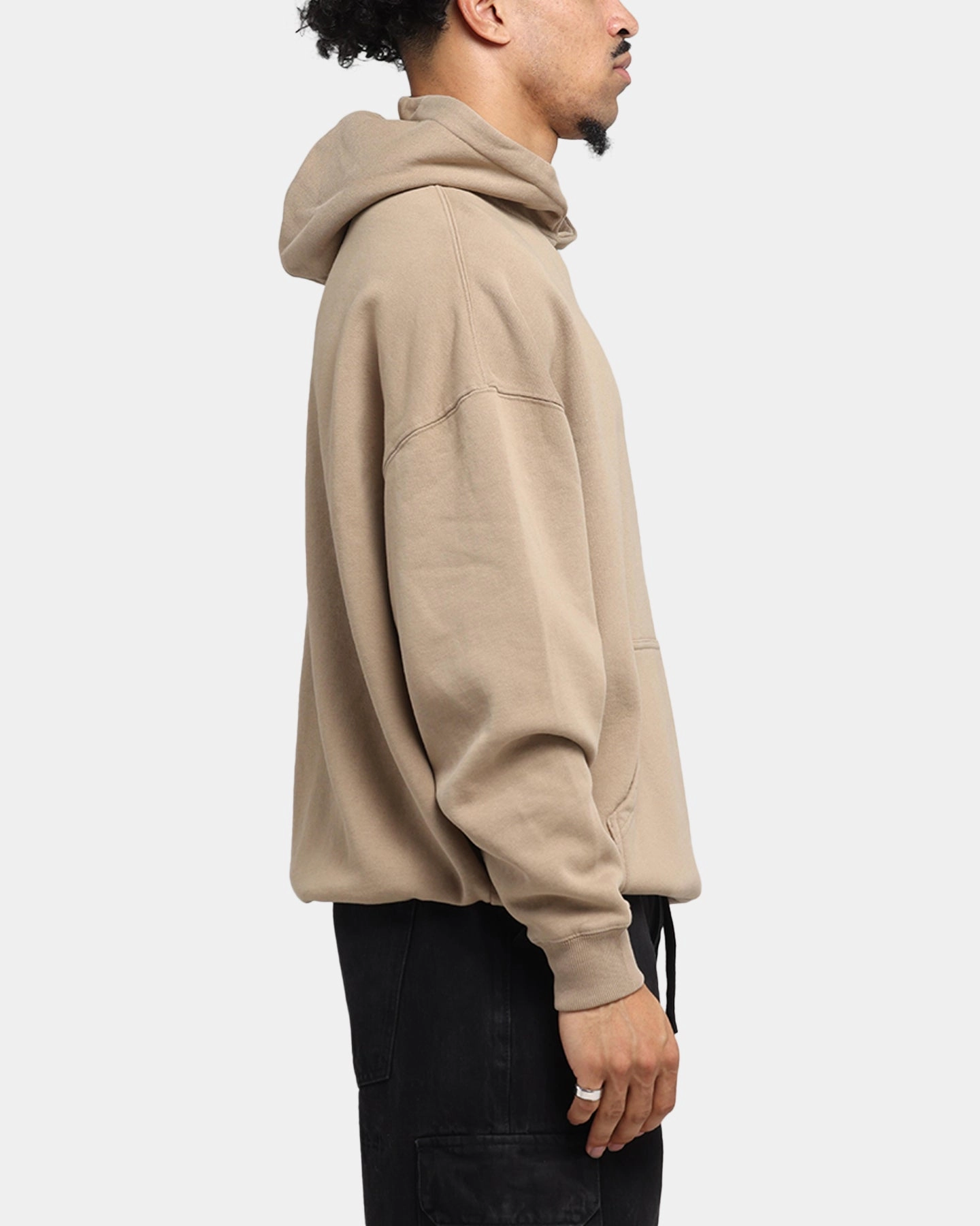 Layered Look Movie going wear Saint Morta Black Doves Boxy Hoodie Tan