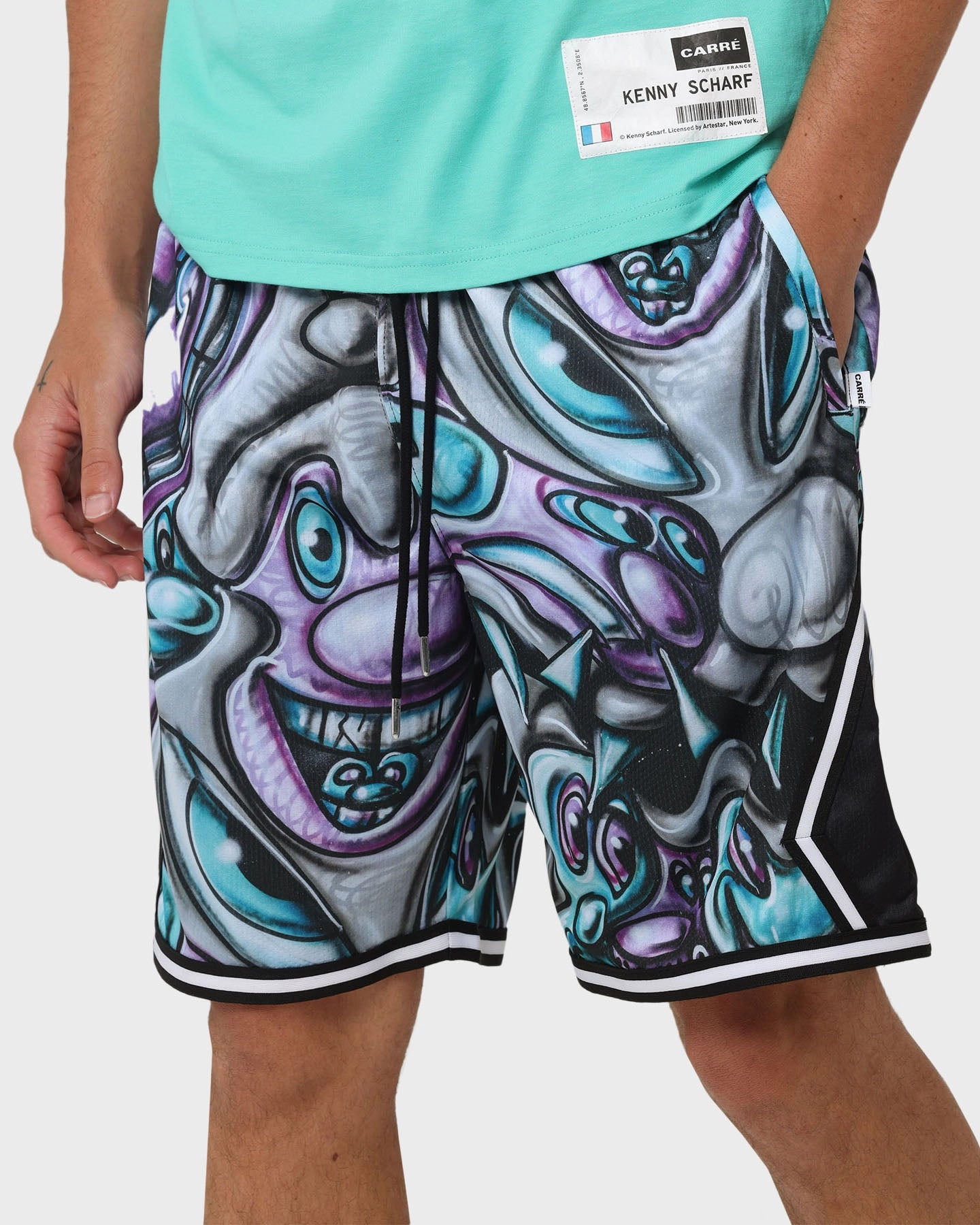 Everyday Basic No Slip Waistband Carr?? X Kenny Scharf Krunch Time Ball Shorts Black