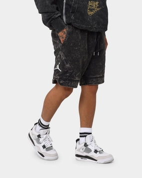 DurableStitching Anti Snag Fabric Jordan Essential Statement Washed Fleece Shorts Black/Sail
