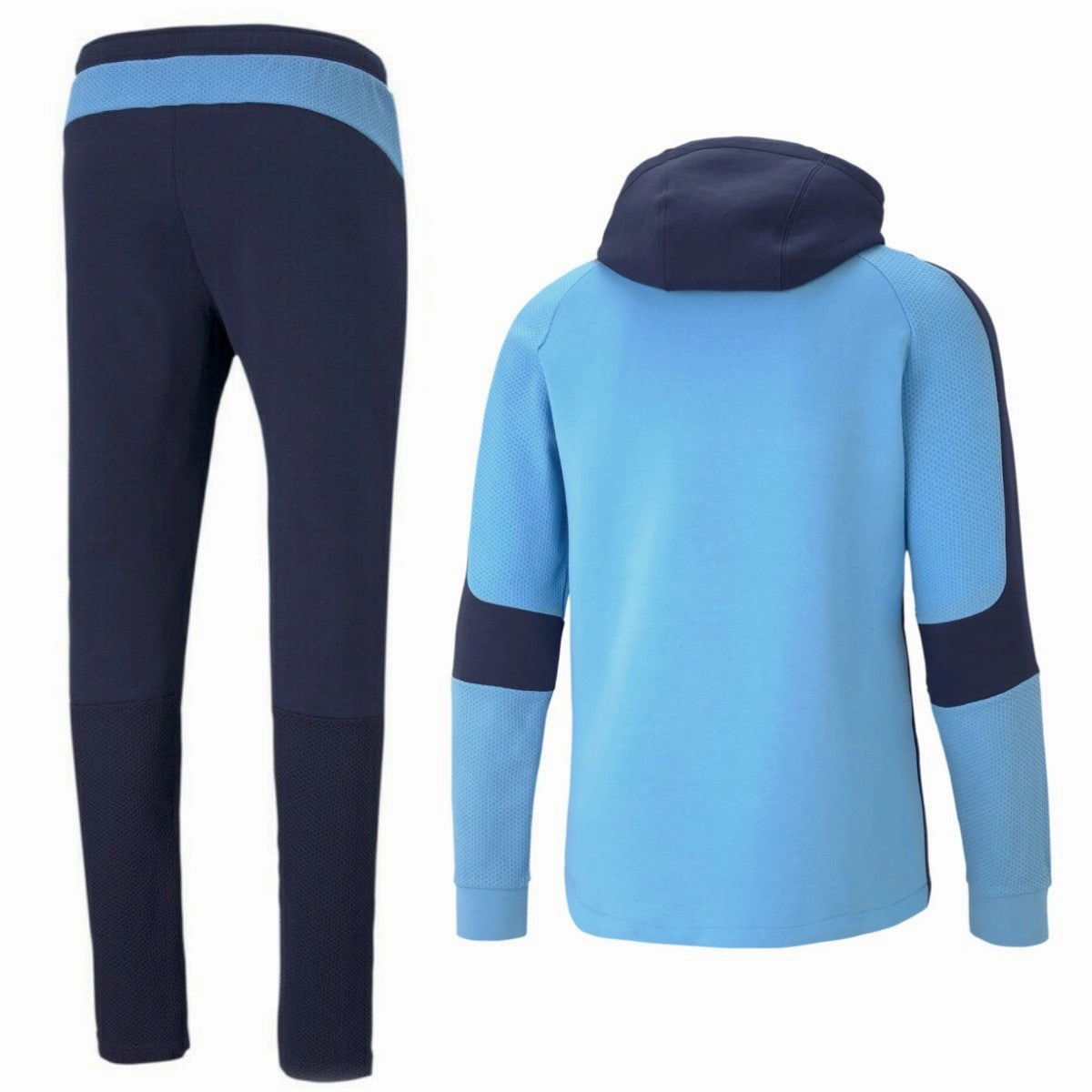 Dynamic Tension Zones Chic Manchester City Evostripe hooded presentation tracksuit 2021 light blue - Puma