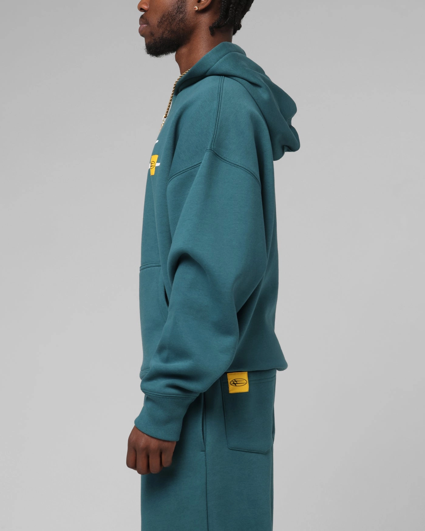 Loiter Hybrid Premium Hoodie Teal Stock