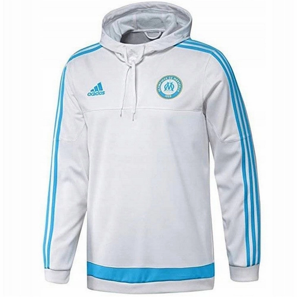 Olympique Marseille hooded training sweat top 2015/16 - Adidas Rugged Design Striped