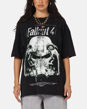 73 Studio X Fallout '15 Fallout 4 Vintage T-Shirt Black Acidwash Cozy Look Wear Moisture Wicking Technology