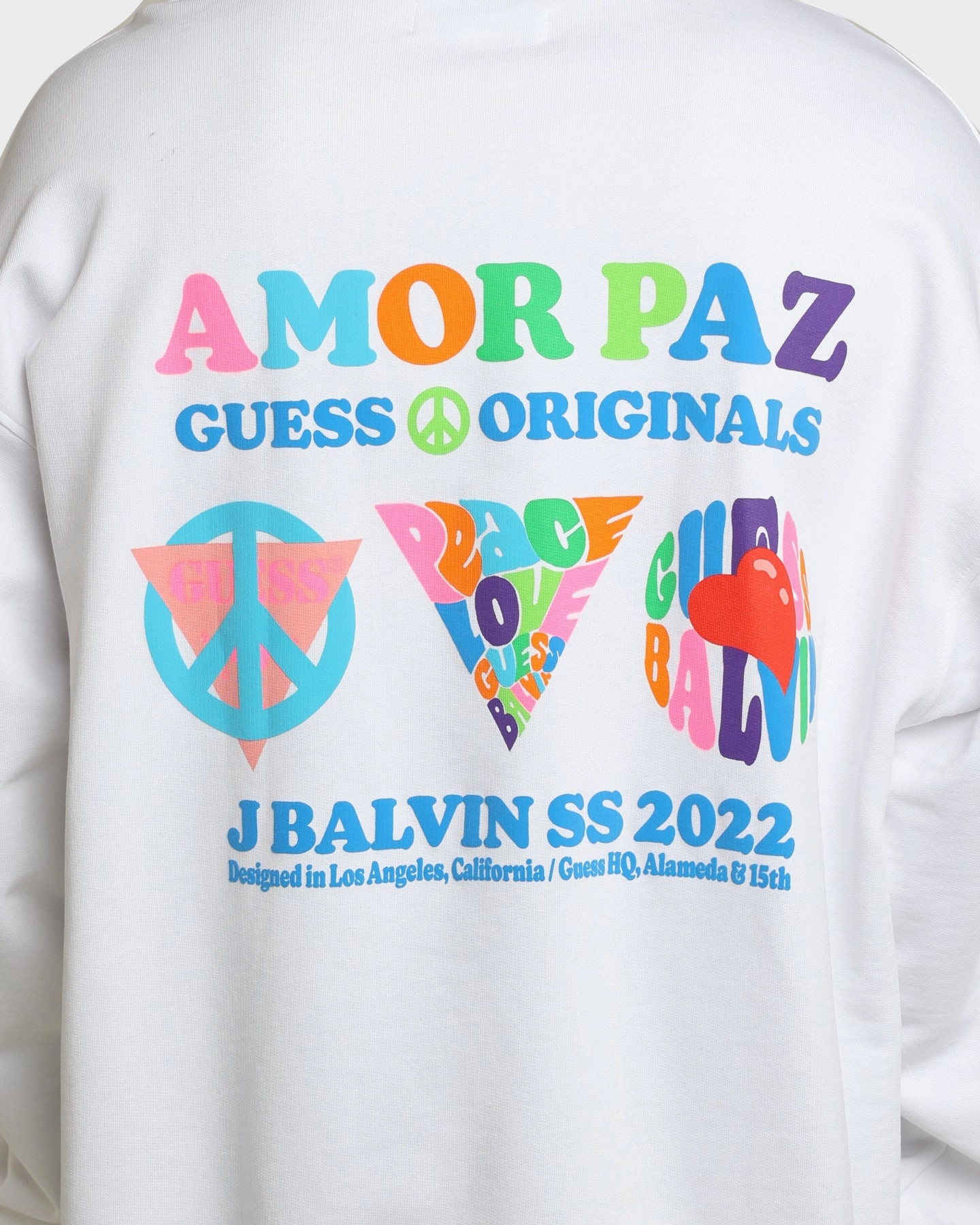 Effortless Comfort Wear Guess Originals GUESS Originals X J Balvin Amor Sweat Shirt Pure White