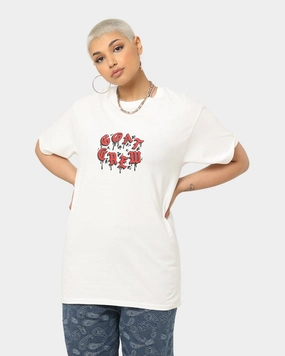 Goat Crew Drip Logo T-Shirt White/Red Bold Look Chill Vibe
