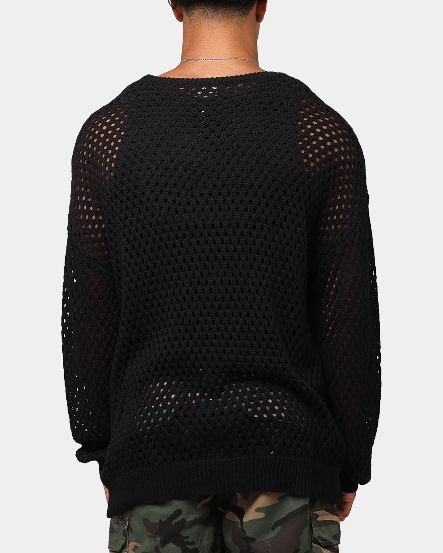 Layered Knitwear Chic Comfort XXIII Open Knit Sweater Black