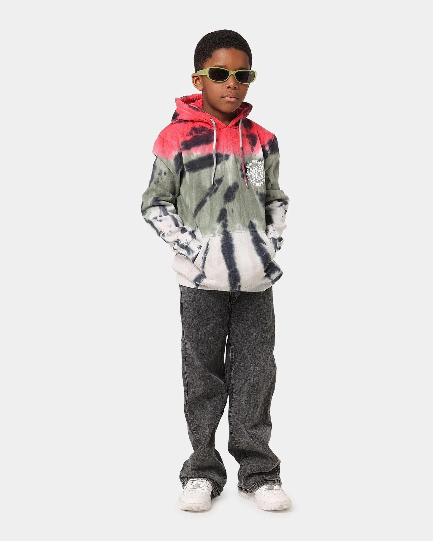 Art Exhibition Santa Cruz Kid's MFG Dot Hoodie Light Green Tie