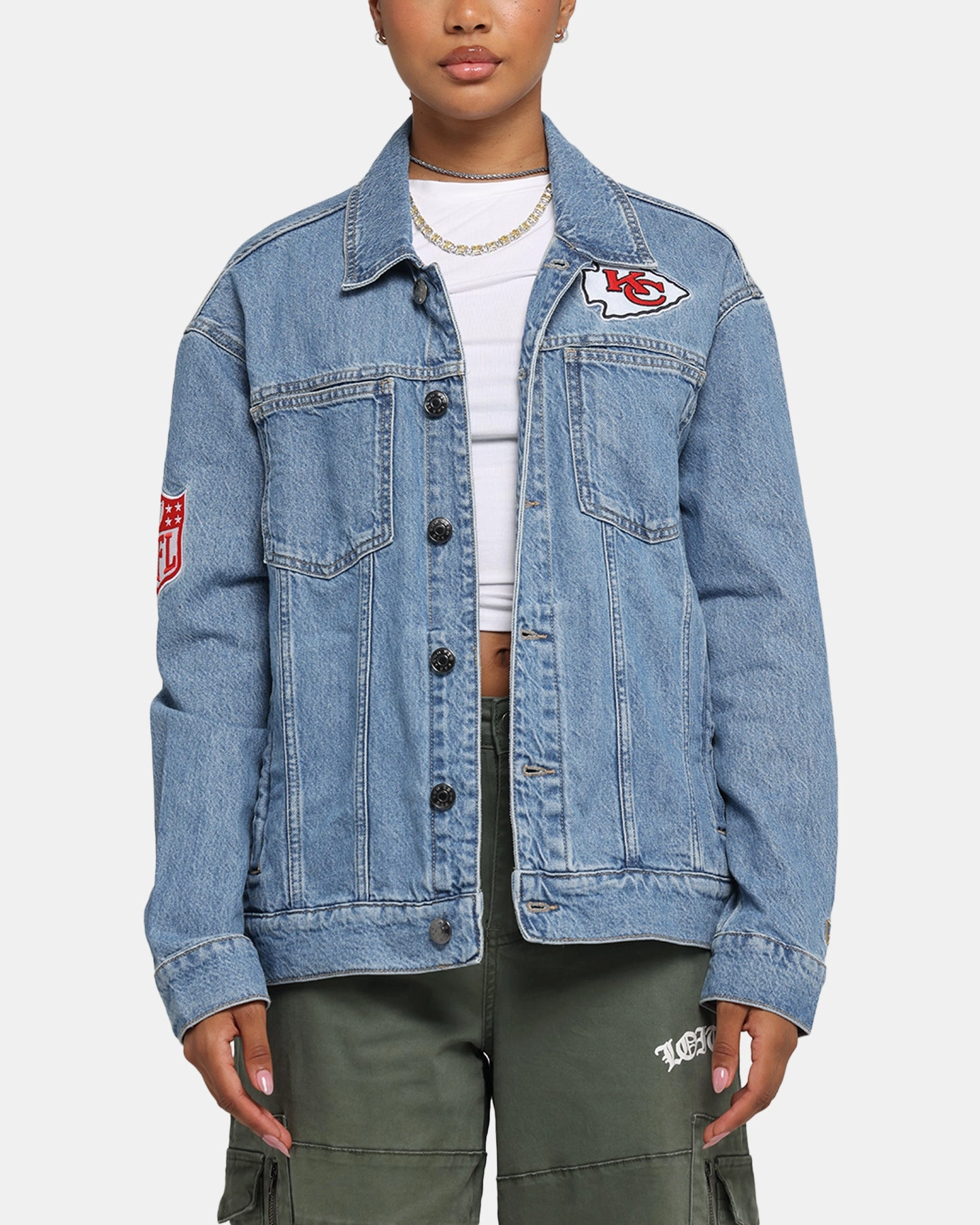 Warm Thinsulate New Era Kansas City Chiefs NFL Denim Jacket Dark Blue