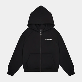 Carsicko Stamp Hoodie - Black tencel SecureZipper